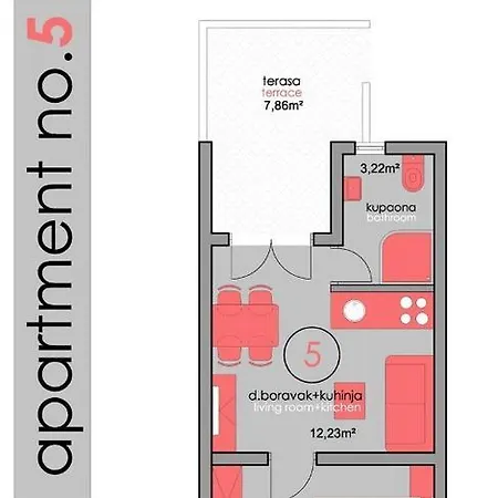 アパート Mare Nostrum ポヴリャナ
